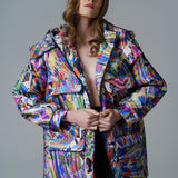Chromatic Dream Puffer with abstract art inspired vibrant design,