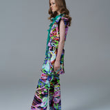 Denim Roza Pants with sleek tailored fit and high-waisted design in black