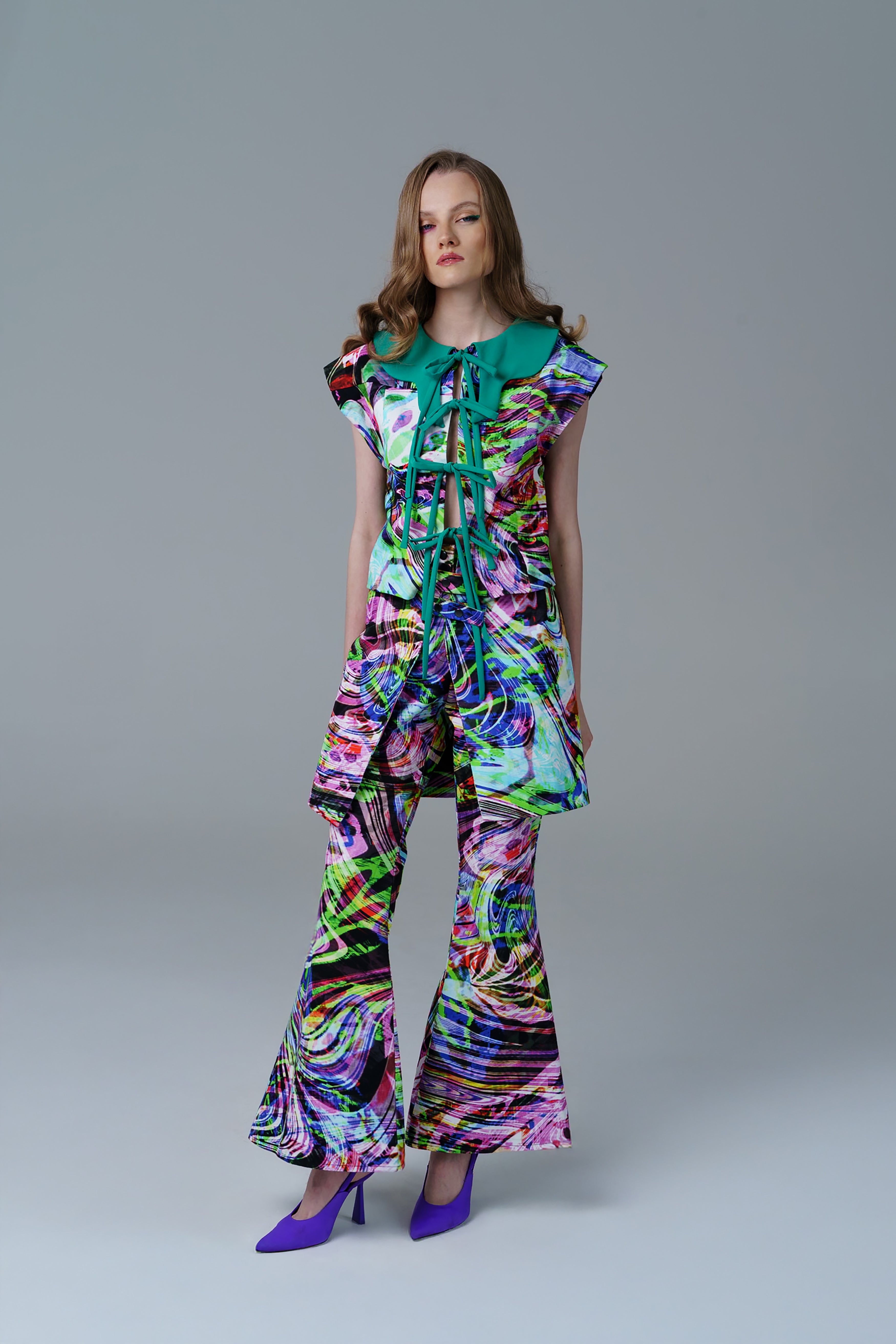 Denim Roza Pants with sleek tailored fit and high-waisted design in black