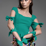 Green Bow Blouse