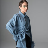Sky Ruched Blouse