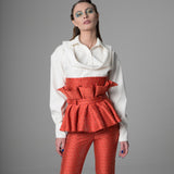 Ruffle Brocade Pants